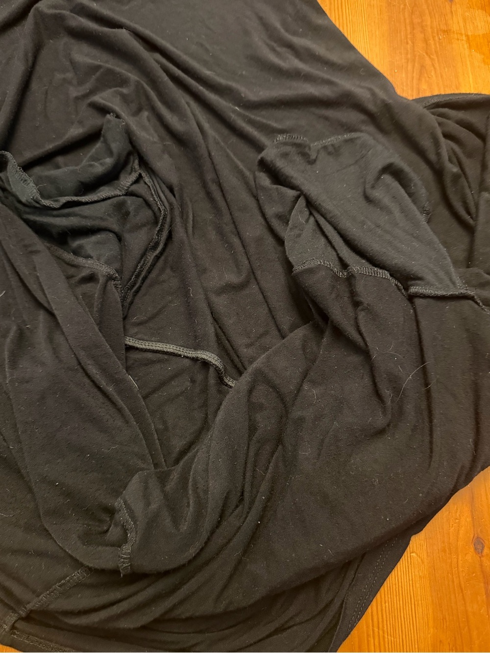 Black Scoop-Neck Mini Dress with Pockets and Sheer Detailed Moon Phase Back - Picture 7 of 8